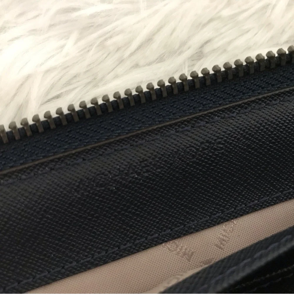 MICHAEL KORS Adele Midnight Leather Zip Around Continental Wallet‎